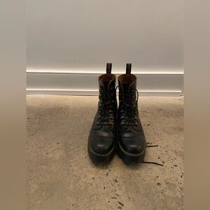 Black Leather Lace-Up Boots - Doc Martens